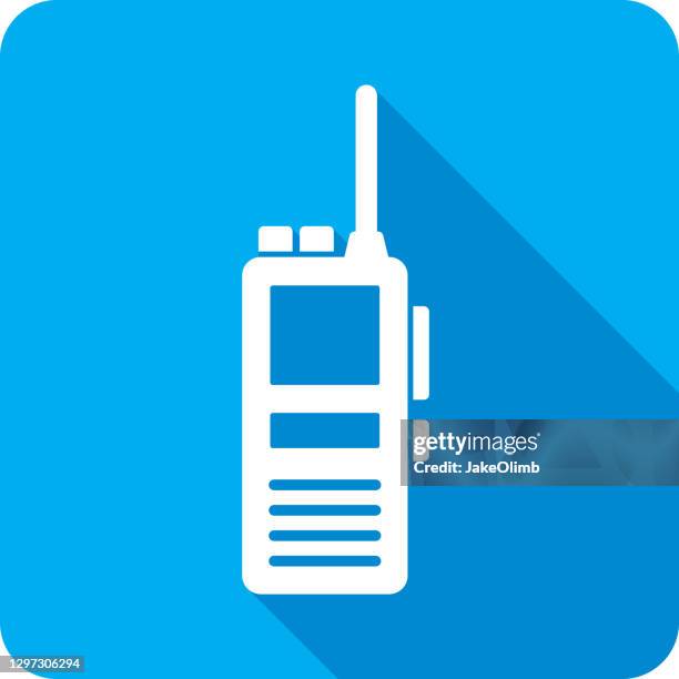 walkie talkie icon silhouette - cb funk stock-grafiken, -clipart, -cartoons und -symbole