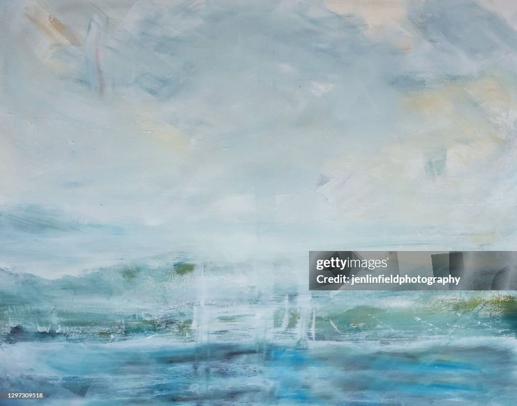 Beachy coloured Abstract Oil painting on canvas