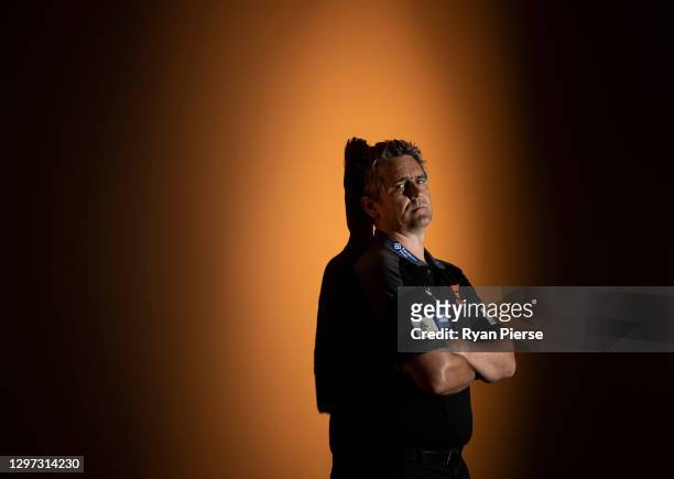Leon Cameron, coach of the Giants, poses during the GWS Giants AFL portrait session on January 19, 2021 in Sydney, Australia.