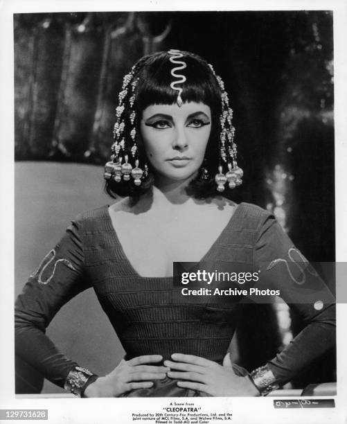 Elizabeth Taylor as title role in a scene from the film 'Cleopatra', 1963.