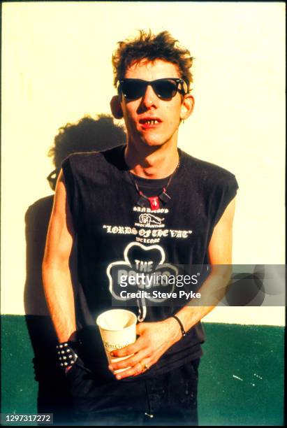 Singer Shane MacGowan of The Pogues, in the French Quarter of New Orleans, 14th June 1988.