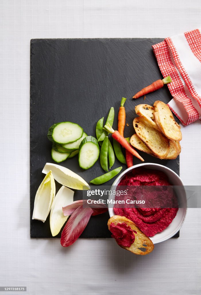 Beet Pate with dippers