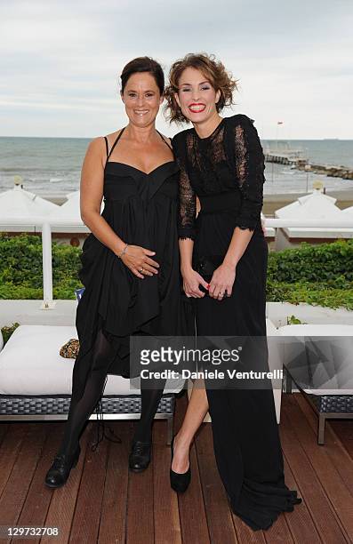 Director Pernilla August and actress Noomi Rapace attend the "Beyond" photocall at the Lancia Cafe during the 67th Venice International Film Festival...