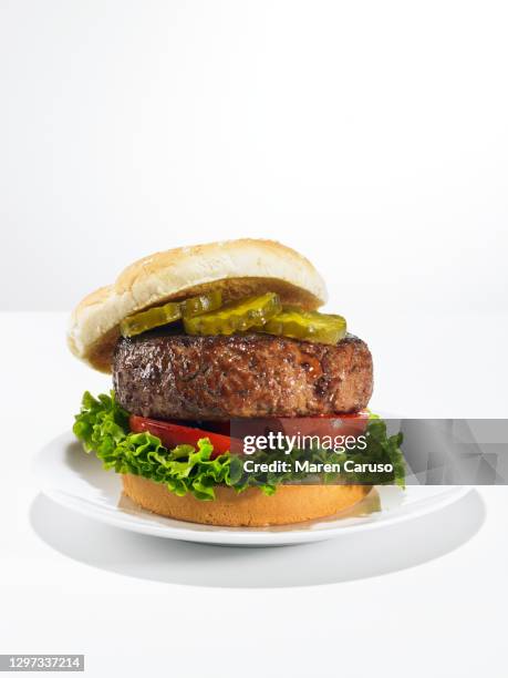 bison burger - bison burger stock pictures, royalty-free photos & images