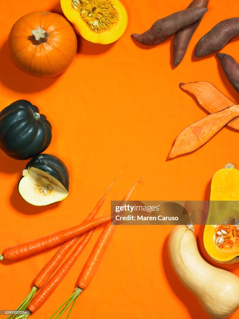 Orange Autumnal vegetables