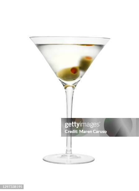 martini with two olives - dirty martini stockfoto's en -beelden