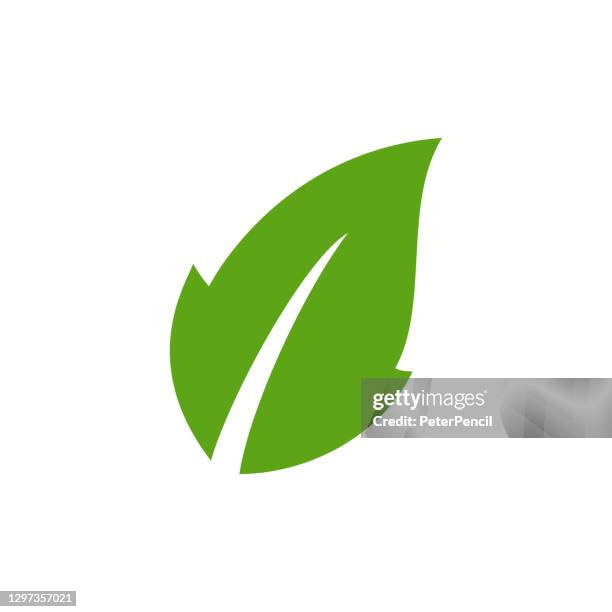 leaf icon - vector stock illustration - tea leaf logo stock illustrations