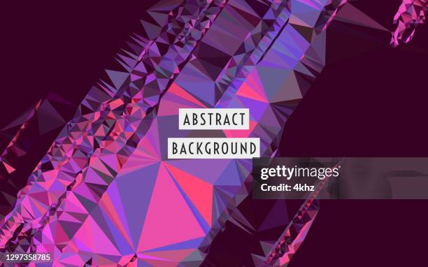 ultra violet polygon particles forming directional sharp beams abstract background - electronic music stock illustrations