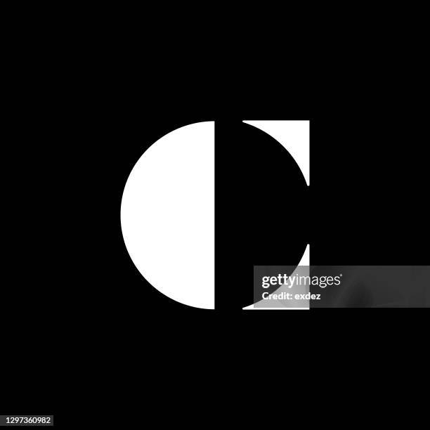c logo set - letter b monogram stock illustrations