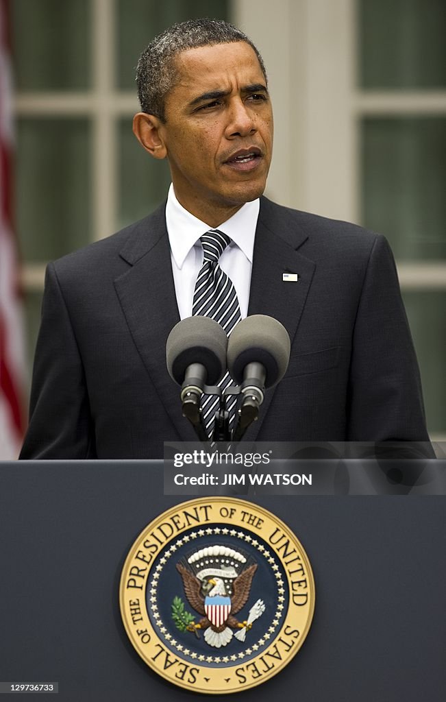 US President Barack Obama makes remarks