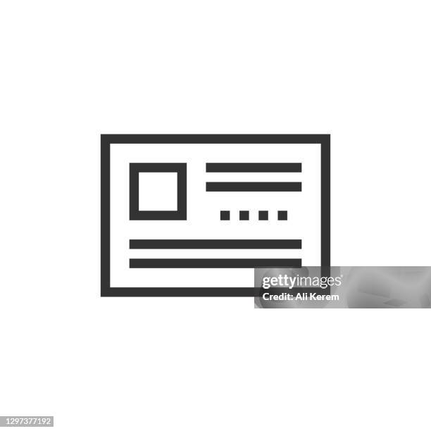 business card line icon - business-card-icons stock illustrations