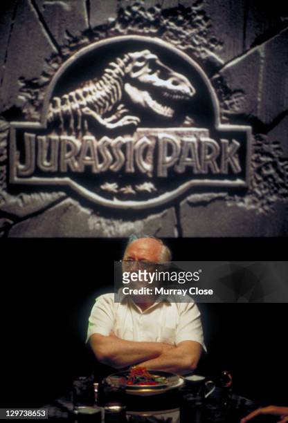 English actor Richard Attenborough as entrepreneur John Hammond in a scene from the film 'Jurassic Park', 1993.