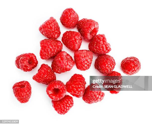 above raspberries - juicy raspberry stock pictures, royalty-free photos & images