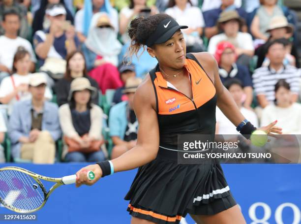 La joueuse de tennis japonaise Naomi Osaka lors de la finale du tournoi de tennis "Toray Pan Pacific Open" le 22 septembre 2019 à Osaka, Japon.