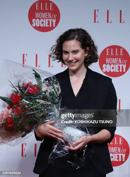 Emma Kathleen Ferrer, petite-fille de l'actrice Audrey Hepburn lors d'un séminaire "ELLE WOMEN in SOCIETY" à Tokyo le 16 juin 2018, Japon. Le...