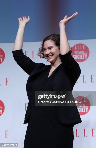 Emma Kathleen Ferrer, petite-fille de l'actrice Audrey Hepburn lors d'un séminaire "ELLE WOMEN in SOCIETY" à Tokyo le 16 juin 2018, Japon. Le...