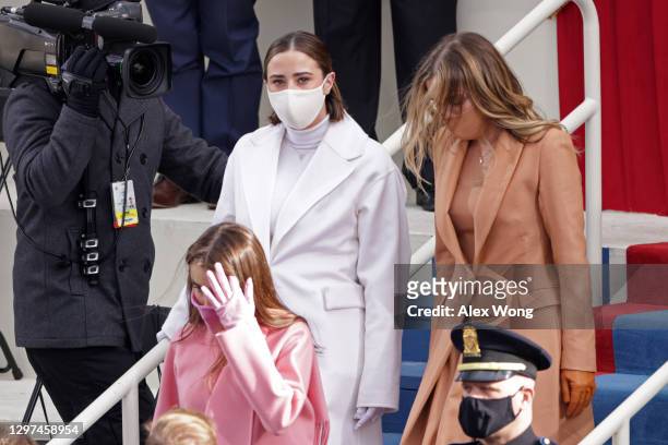 Naomi Biden and Natalie Biden, granddaughters of U.S. President-elect Joe Biden, arrive to his inauguration on the West Front of the U.S. Capitol on...
