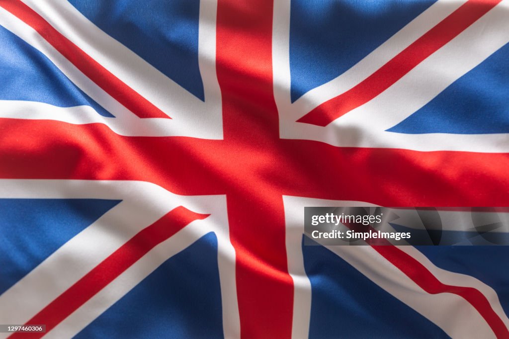 Brithish UK flag blowing in the wind.