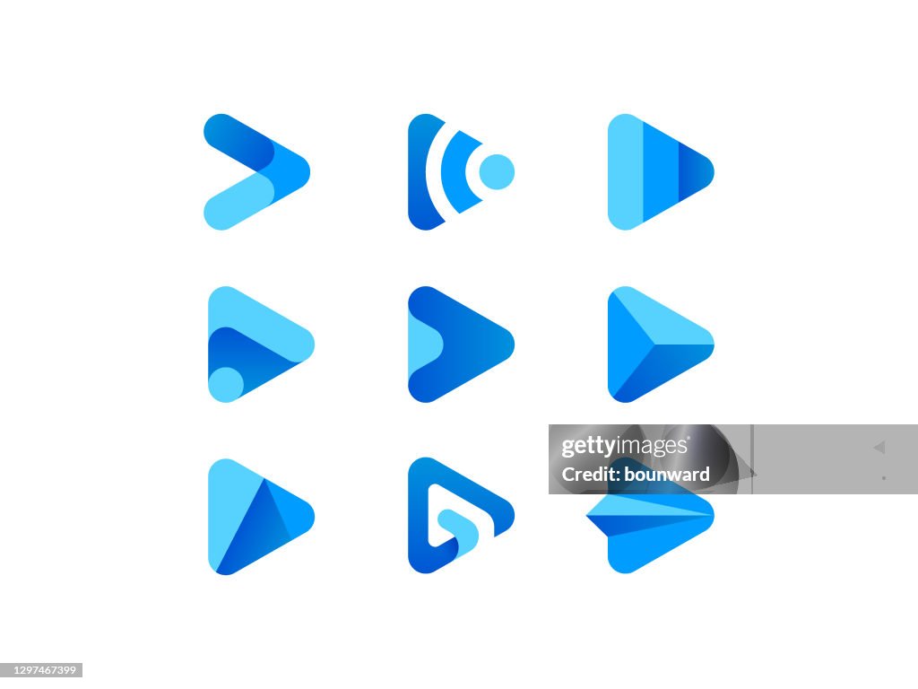 Blue Play Media Button Logo
