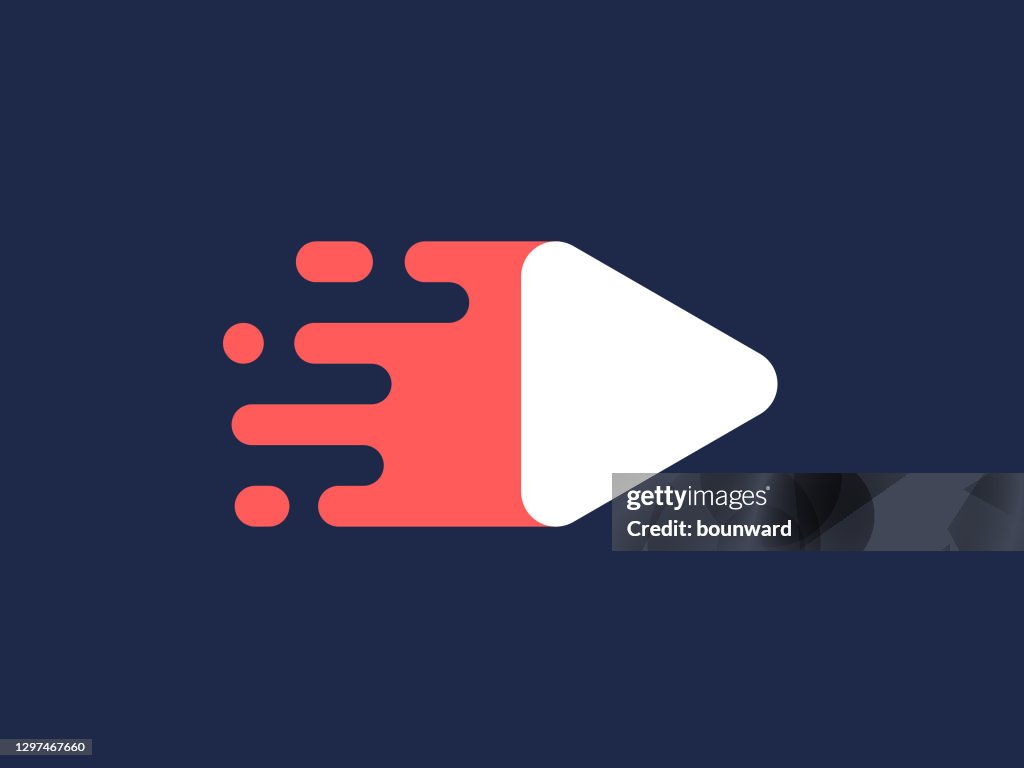 Logotipo de movimento do botão de reprodução rápida