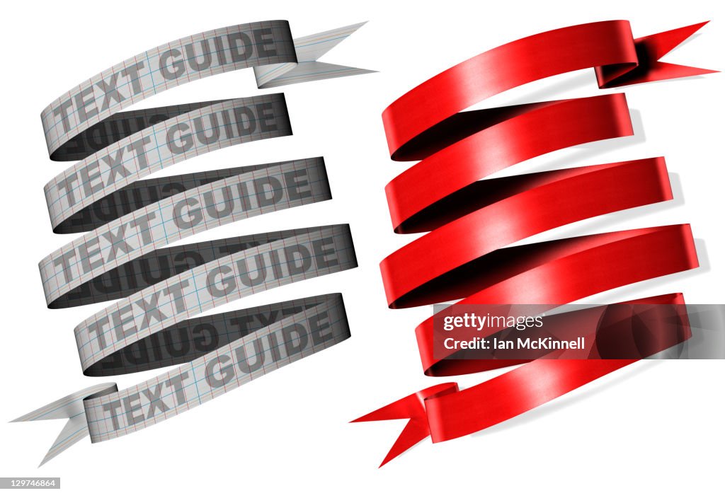 A Red Ribbon With 5 Loops On A White Background High-Res Vector Graphic ...