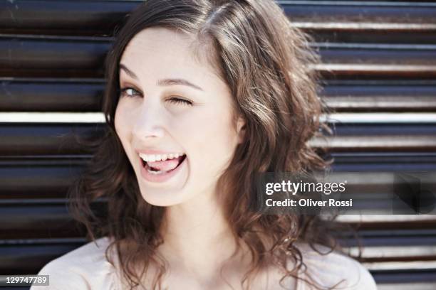 portrait of a young woman - eyelid stock pictures, royalty-free photos & images