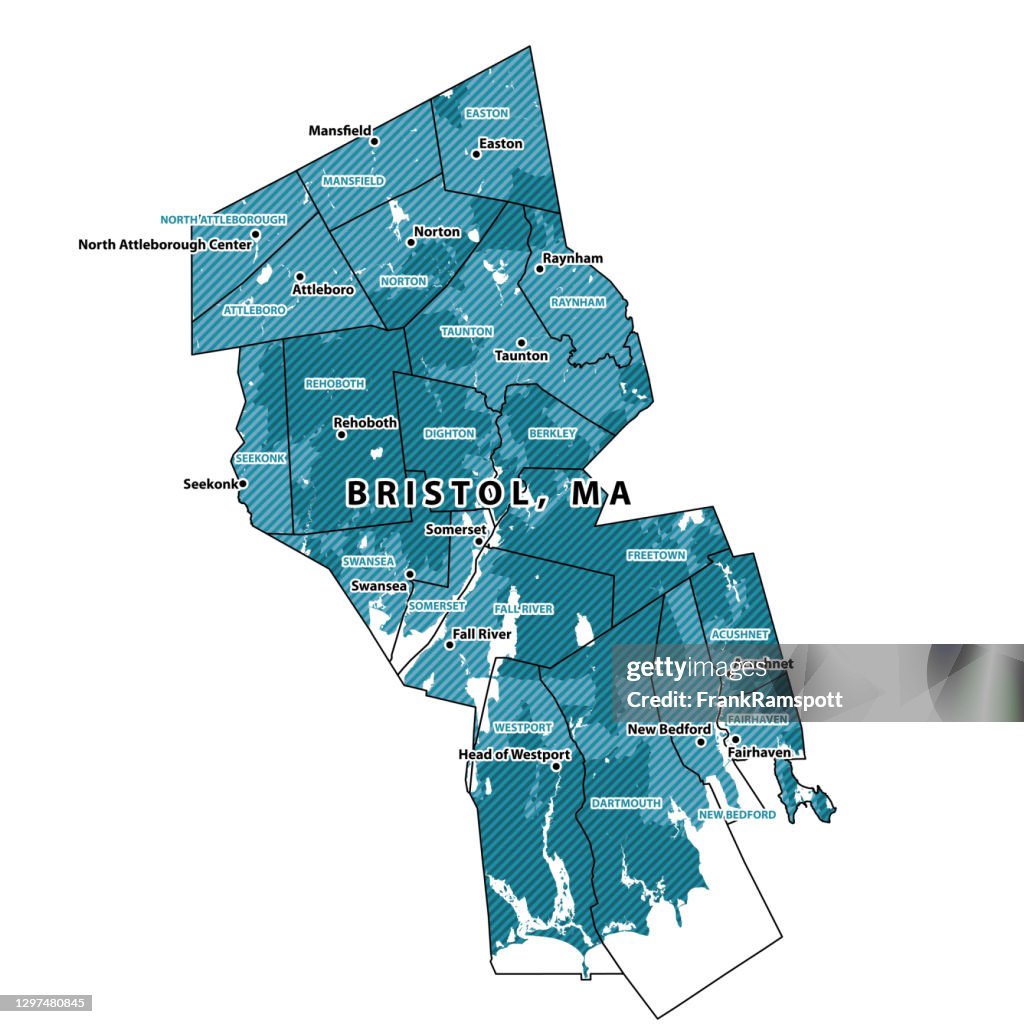 Massachusetts Bristol County Vector Map