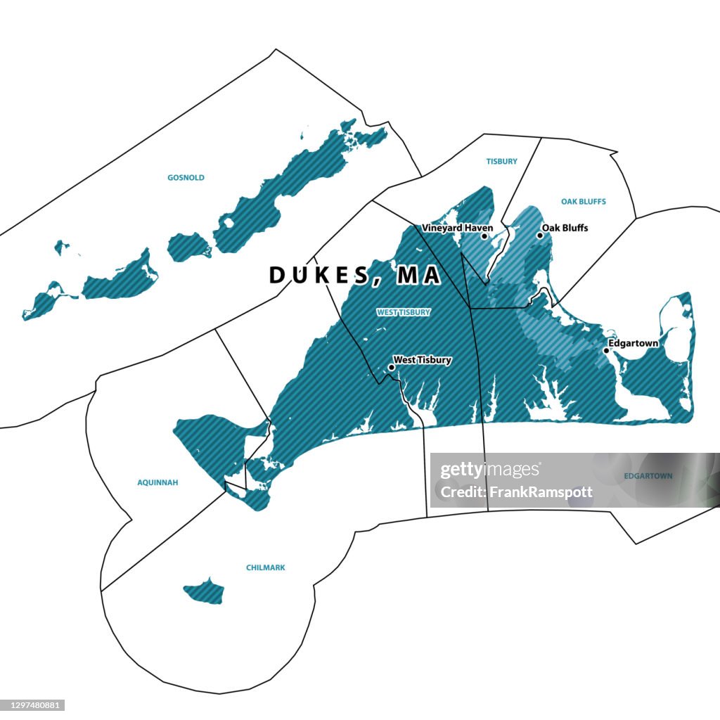 Massachusetts Dukes County Vector Map