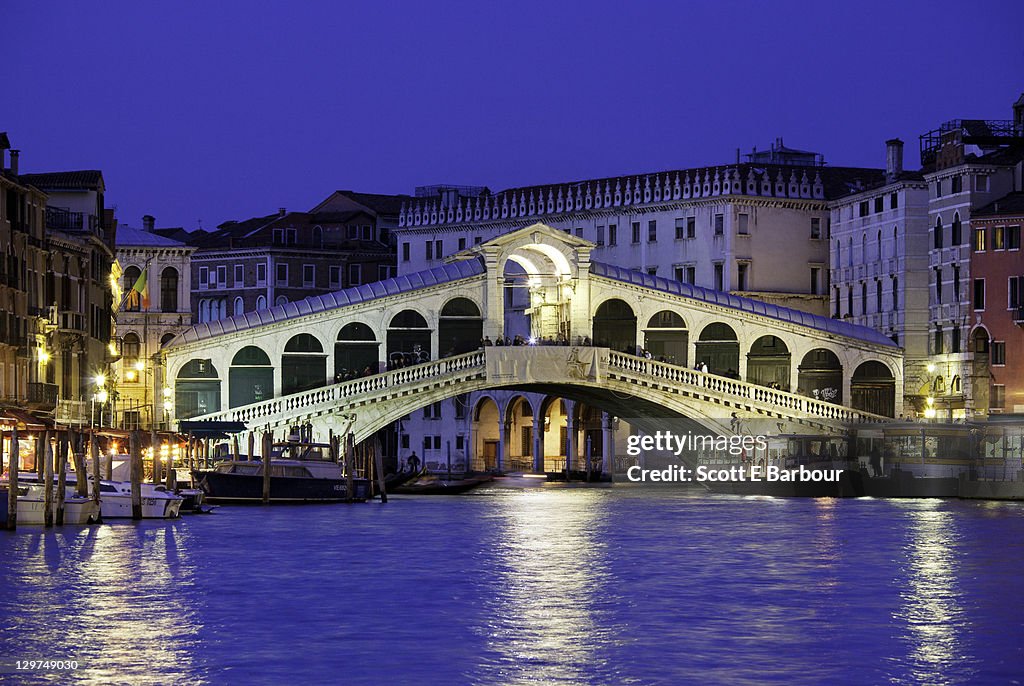 Rialto Bridge and the Grand Canal. Venice