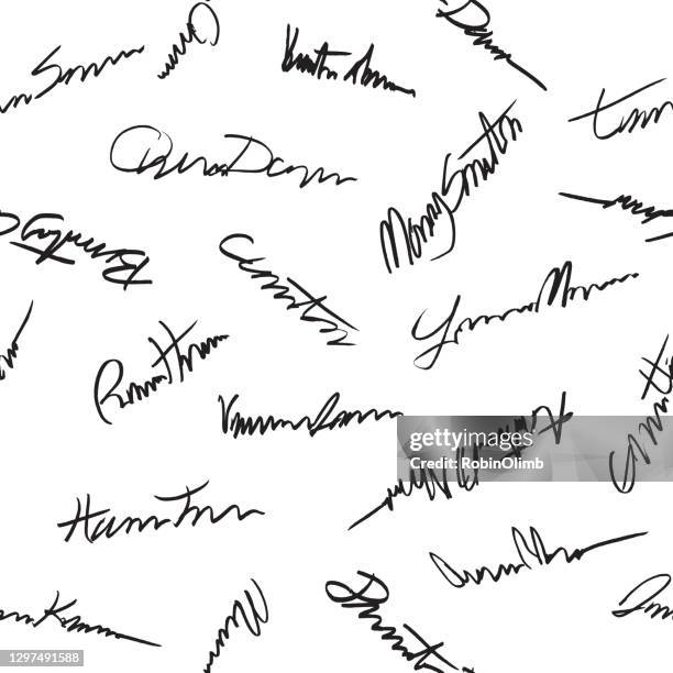 signatures seamless pattern - signing stock illustrations