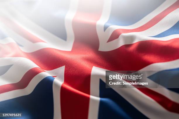 brithish uk flag blowing in the wind. - england slovakia stock pictures, royalty-free photos & images