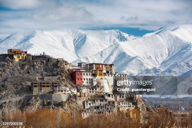 spituk gompa (monastery), indus valley near leh, ladakh, india - himalayas stock pictures, royalty-free photos & images