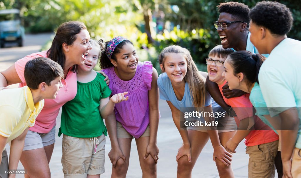 Summer camp including two down syndrome children