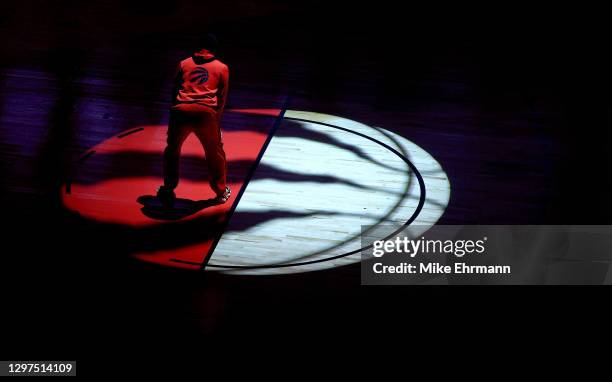 Kyle Lowry of the Toronto Raptors takes the floor during a game against the Charlotte Hornets at Amalie Arena on January 20, 2021 in Tampa, Florida....