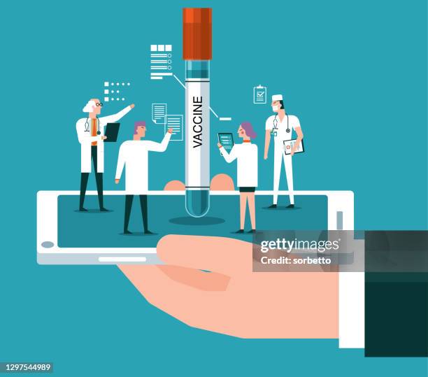 vaccine - analyzing - microbiologist stock illustrations