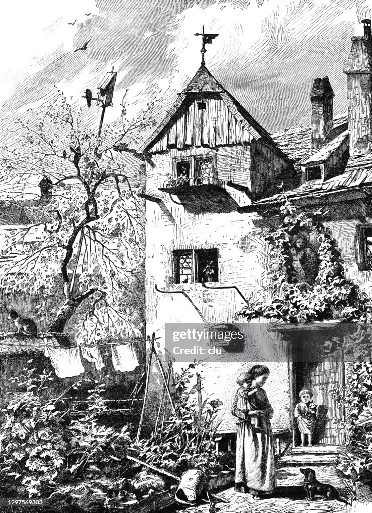 Madre con dos hijos fuera del hogar, idilio en el país