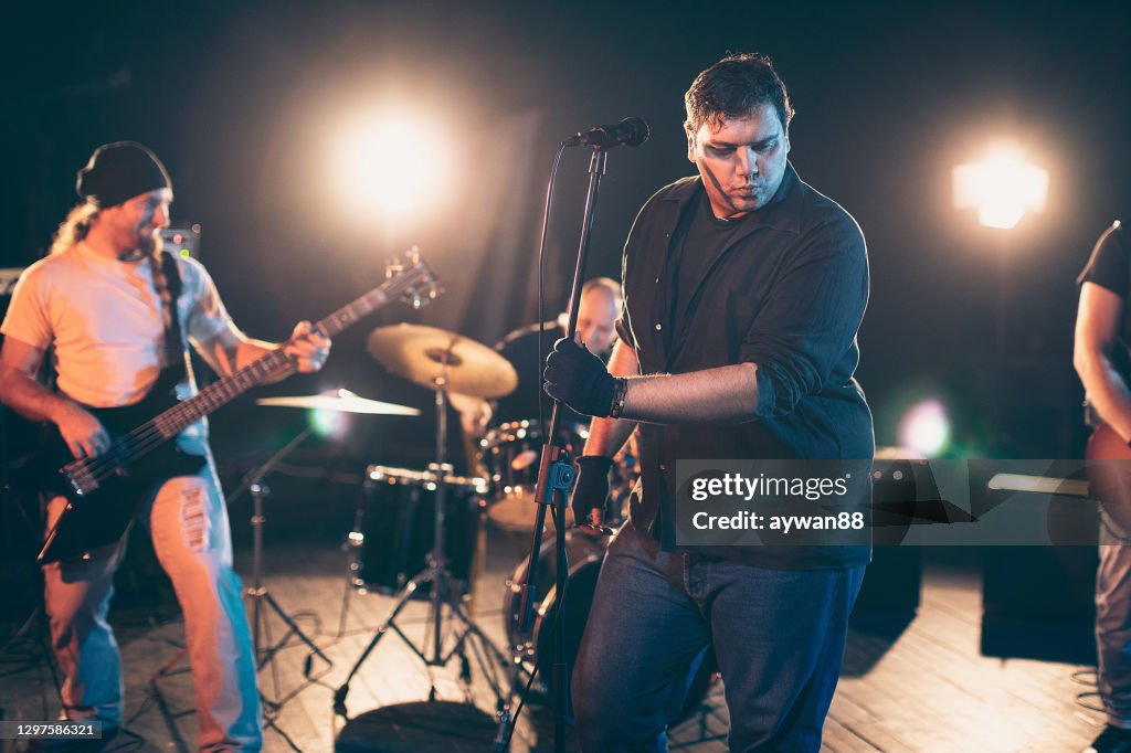 Rock and roll band rehearsal