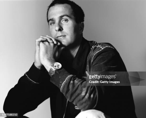 Yorkshire and England batsman Michael Vaughan pictured at the Lowrey Hotel in April 2003 in Manchester, United Kingdom.