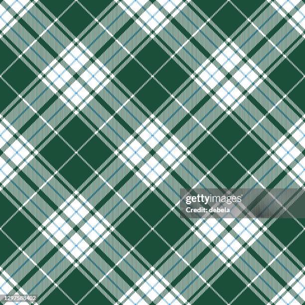 illustrazioni stock, clip art, cartoni animati e icone di tendenza di pastel verde blu argyle scottish tartan plaid modello tessile - cultura scozzese