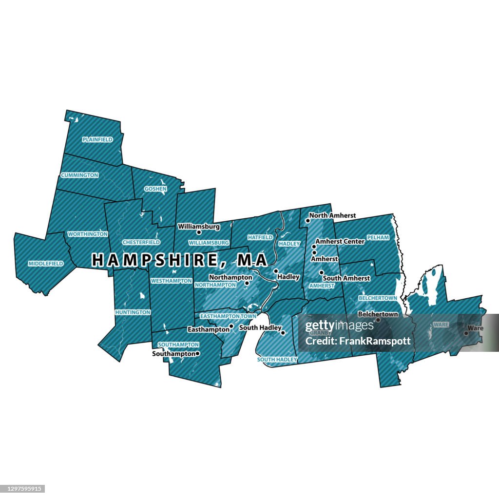 Massachusetts Hampshire County Vector Map
