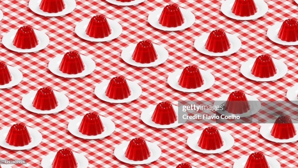 Strawberry jelly low poly pattern background