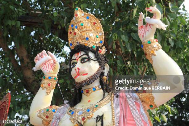 Le dieu singe hindou Hanuman, 22 avril 2019, Calcutta, Inde.
