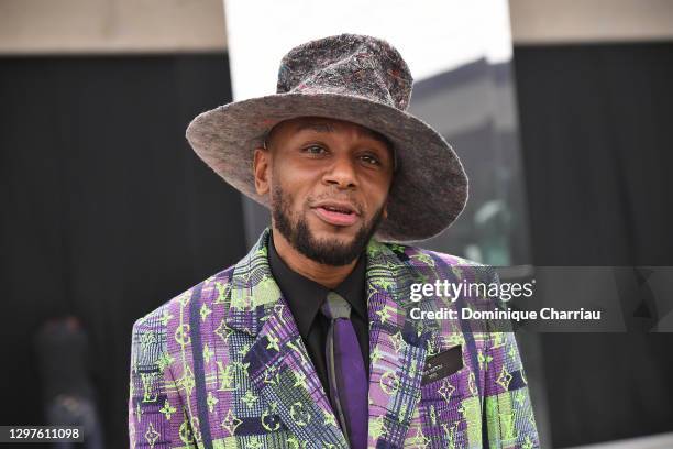 In this images relesead january 21, Yasiin Bey pose during the Louis Vuitton Menswear Fall/Winter 2021-2022 show as part of Paris Fashion Week on...