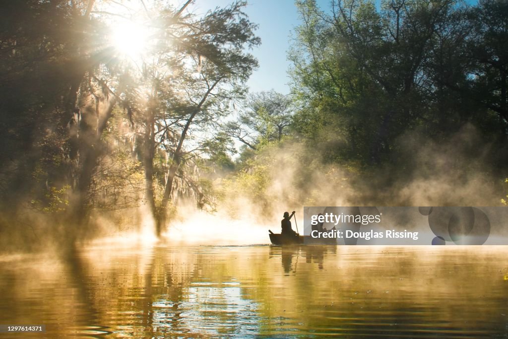 Everglades ya Nationalpark - Kanufahren im Nebel