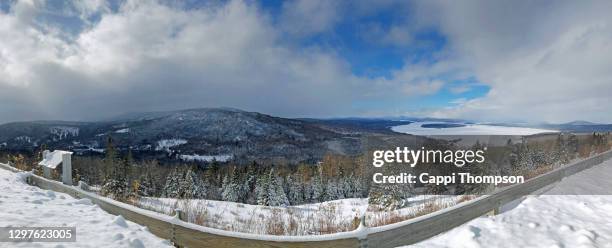 maine mountains and lake mooselookmeguntic near rangeley, maine usa during winter - mooselookmeguntic lake stock pictures, royalty-free photos & images