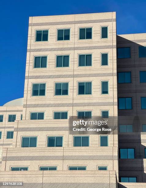 The entrance to the UCLA Medical Plaza, located next to the Ronald Reagan UCLA Medical Center at the University of California, Los Angeles, is viewed...