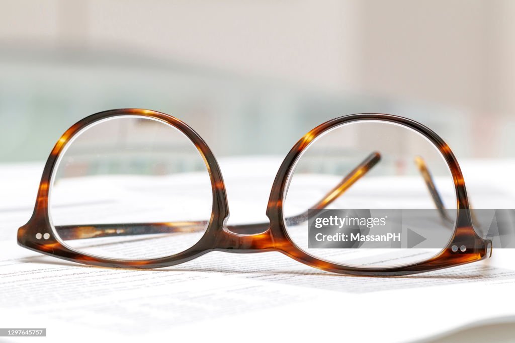 Glasses on printed sheets