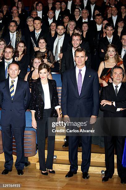 Prince Felipe of Spain and Princess Letizia of Spain attend "XX Musical Week" closing concert at the Auditorio Principe Felipe during the "Prince of...