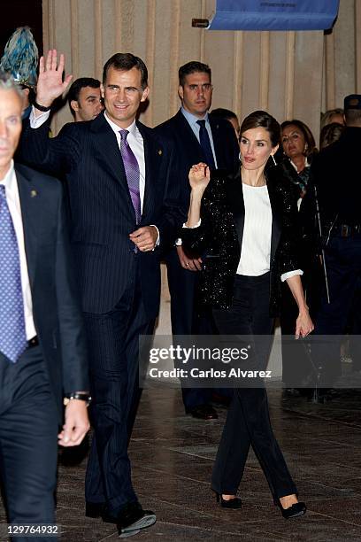 Prince Felipe of Spain and Princess Letizia of Spain attend "XX Musical Week" closing concert at the Auditorio Principe Felipe during the "Prince of...