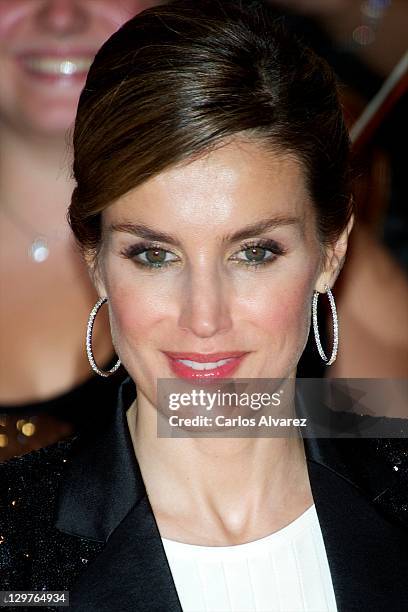 Princess Letizia of Spain attends "XX Musical Week" closing concert at the Auditorio Principe Felipe during the "Prince of Asturias Awards 2011" on...